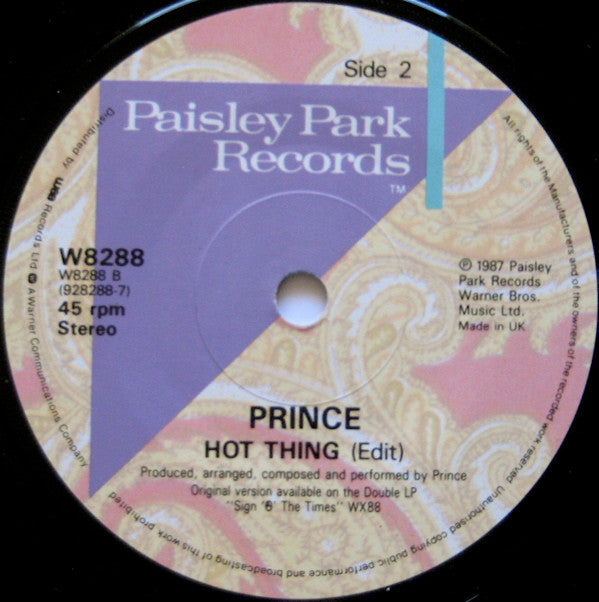 Prince : I Could Never Take The Place Of Your Man (7", Single, Pap)