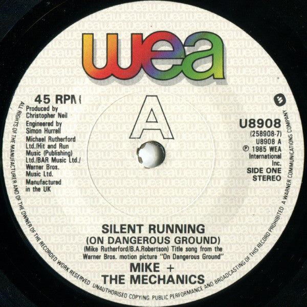 Mike & The Mechanics : Silent Running (On Dangerous Ground) (7", Single, Pap)