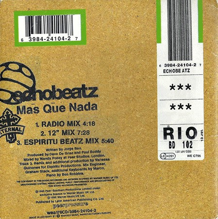 Echobeatz : Mas Que Nada (CD, Single)