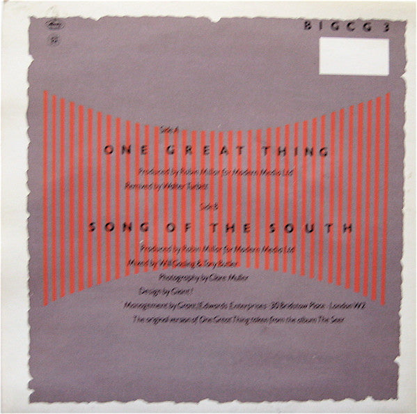 Big Country : One Great Thing (7")