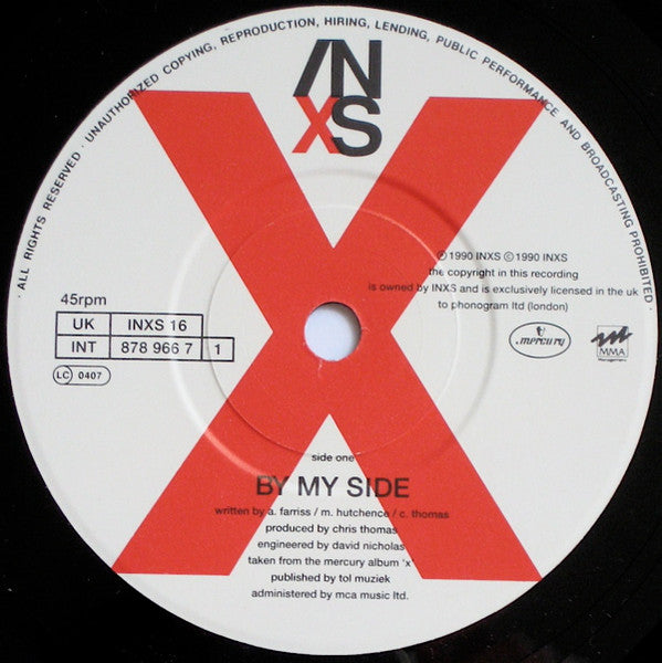 INXS : By My Side (7", Pap)