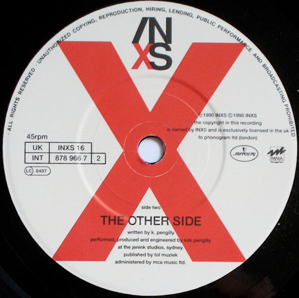 INXS : By My Side (7", Pap)