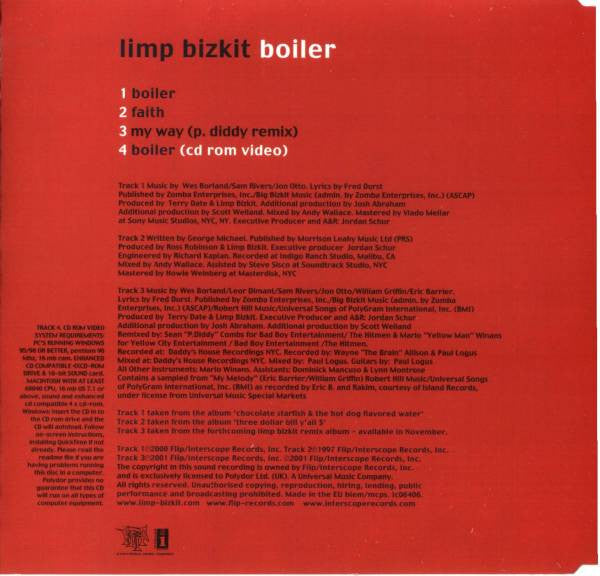 Limp Bizkit : Boiler (CD, Single, Enh)
