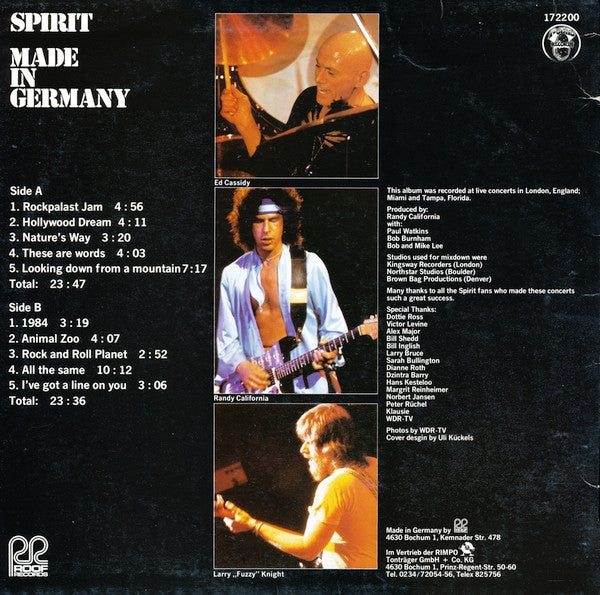 Spirit (8) : Made In Germany (LP, Album)