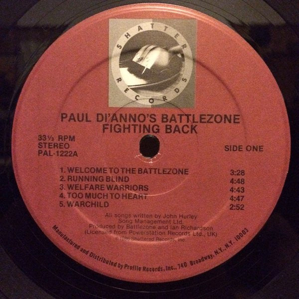 Paul Di'anno's Battlezone : Fighting Back (LP, Album)