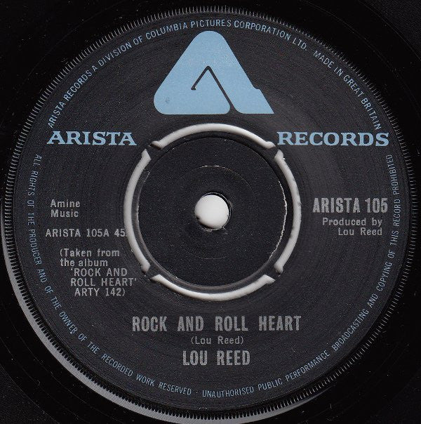 Lou Reed : Rock And Roll Heart (7", Single)
