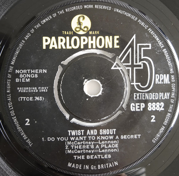 The Beatles : Twist And Shout (7", EP, Mono, Fir)