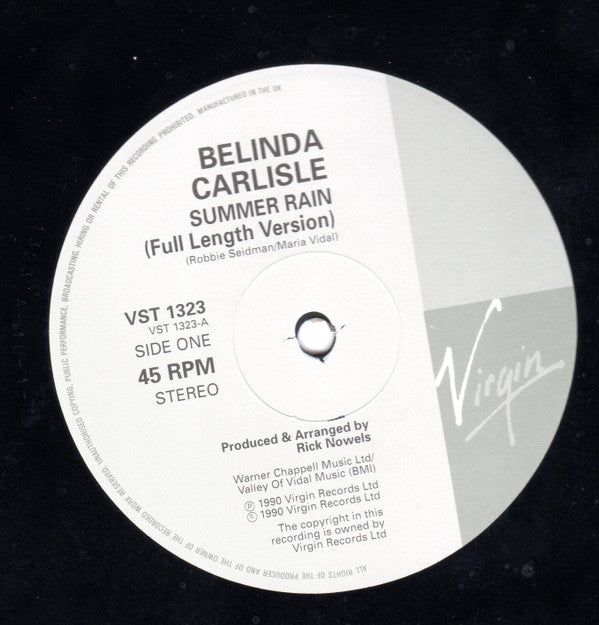 Belinda Carlisle : Summer Rain (12", Single)