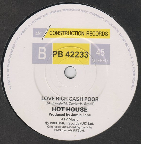 Hot House : Don't Come To Stay (7", Single)