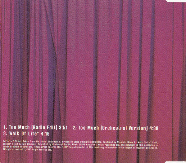 Spice Girls : Too Much (CD, Single, CD2)
