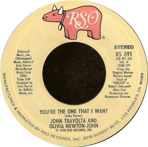 John Travolta And Olivia Newton-John : You're The One That I Want (7", Single)