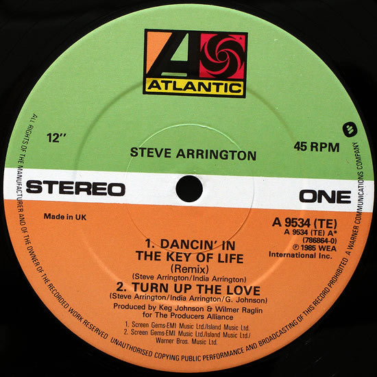 Steve Arrington : Dancin' In The Key Of Life (Megamix) (12", P/Mixed)