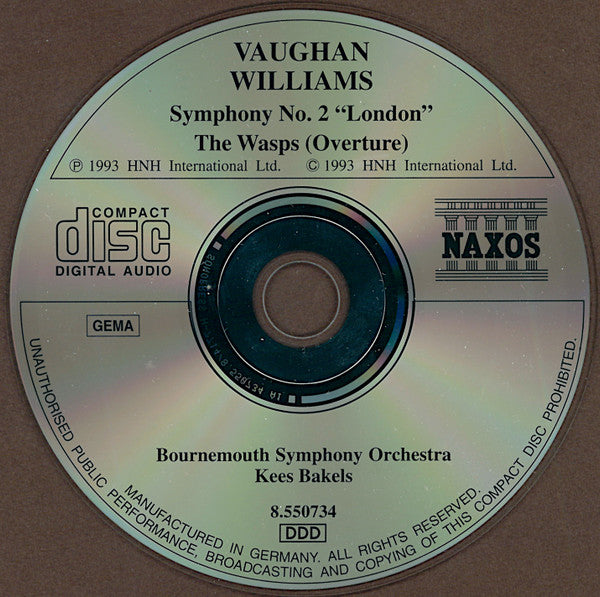 Ralph Vaughan Williams, Bournemouth Symphony Orchestra, Kees Bakels : Symphony No. 2 "London" / The Wasps (Overture) (CD, Album)