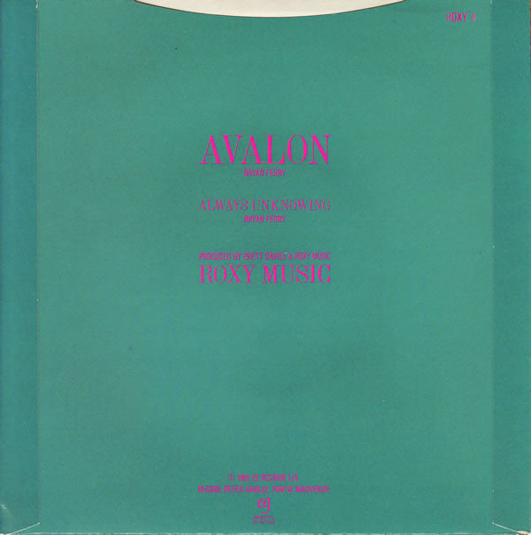 Roxy Music : Avalon (7", Single, Blu)