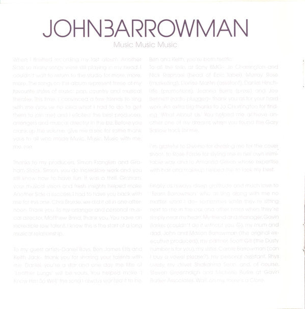 John Barrowman : Music Music Music (CD, Album)