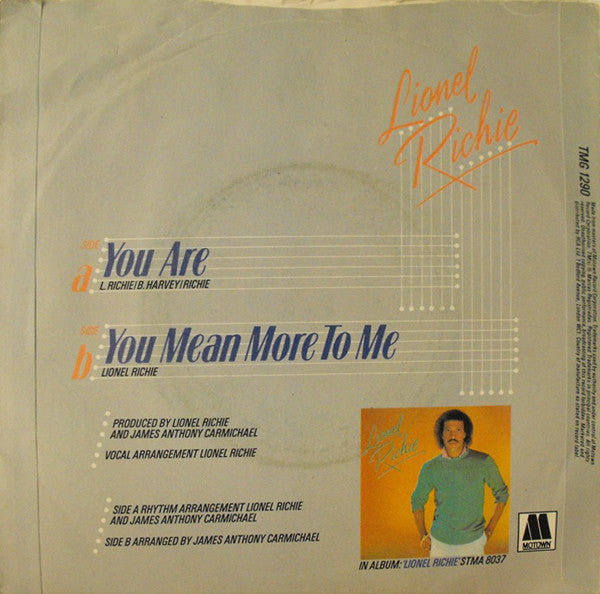 Lionel Richie : You Are (7")