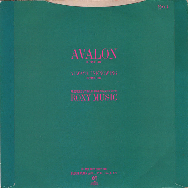 Roxy Music : Avalon (7", Single, Met)