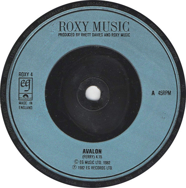 Roxy Music : Avalon (7", Single, Met)