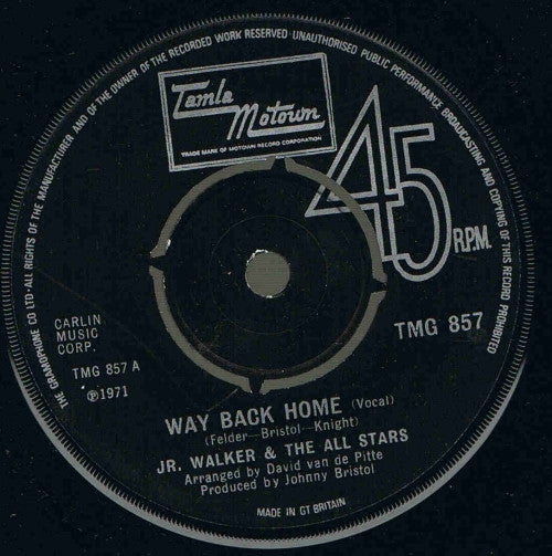 Junior Walker & The All Stars : Way Back Home (7", Single)
