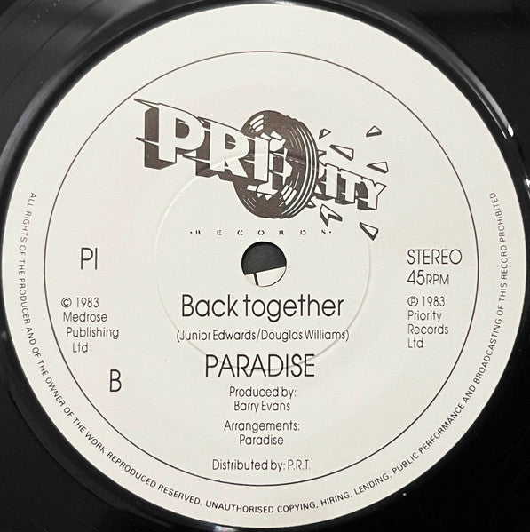 Paradise (2) : One Mind Two Hearts (7")