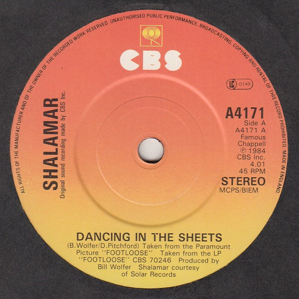 Shalamar : Dancing In The Sheets (7")