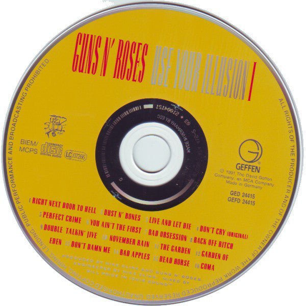 Guns N' Roses : Use Your Illusion I (CD, Album, RE, RP, EDC)