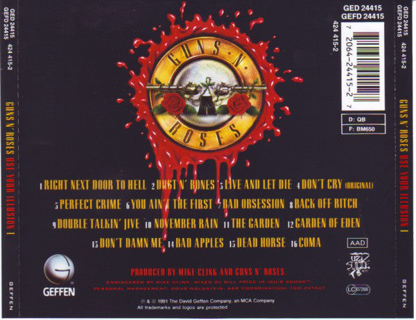 Guns N' Roses : Use Your Illusion I (CD, Album, RE, RP, EDC)