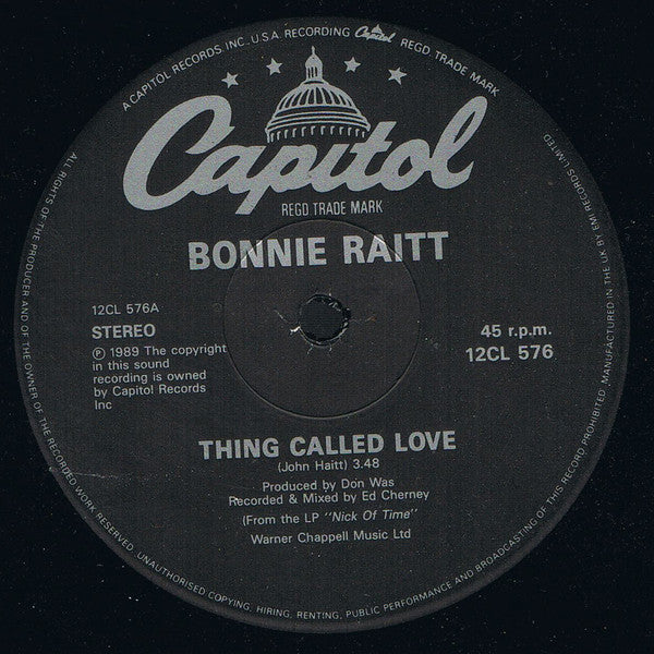 Bonnie Raitt : Thing Called Love (12")