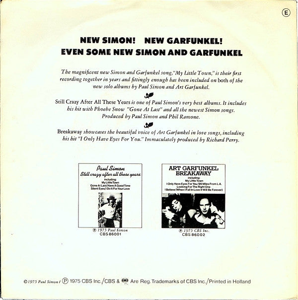 Simon & Garfunkel Plus Art Garfunkel Plus Paul Simon : My Little Town (7", Single)
