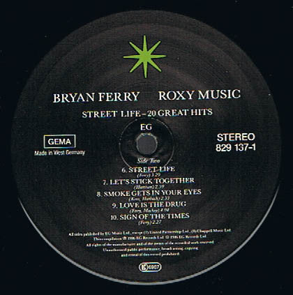 Bryan Ferry / Roxy Music : Street Life - 20 Great Hits (2xLP, Comp, RM, Gat)