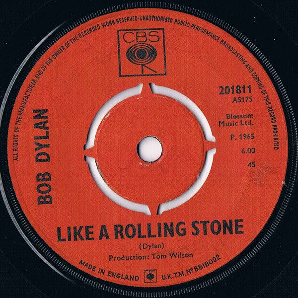 Bob Dylan : Like A Rolling Stone (7", Single, 4-P)