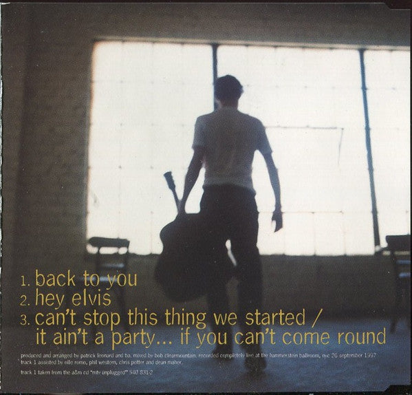 Bryan Adams : Back To You (CD, Single)