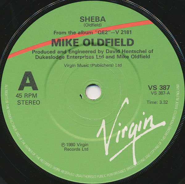 Mike Oldfield : Wonderful Land / Sheba (7", Single)