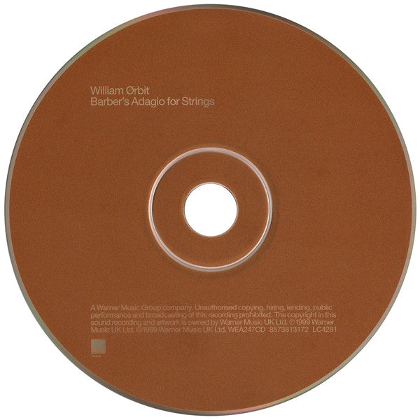 William Orbit : Barber's Adagio For Strings (CD, Single)