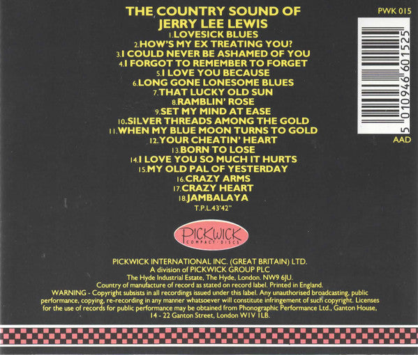 Jerry Lee Lewis : The Country Sound Of Jerry Lee Lewis (CD, Comp, RE, RM)