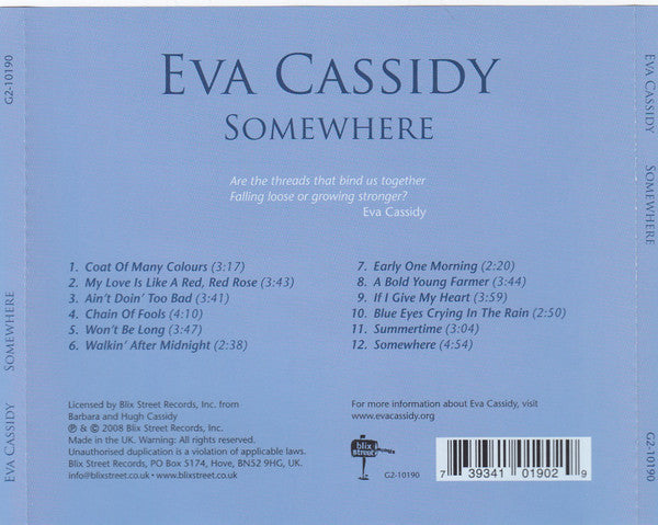 Eva Cassidy : Somewhere (CD, Album)