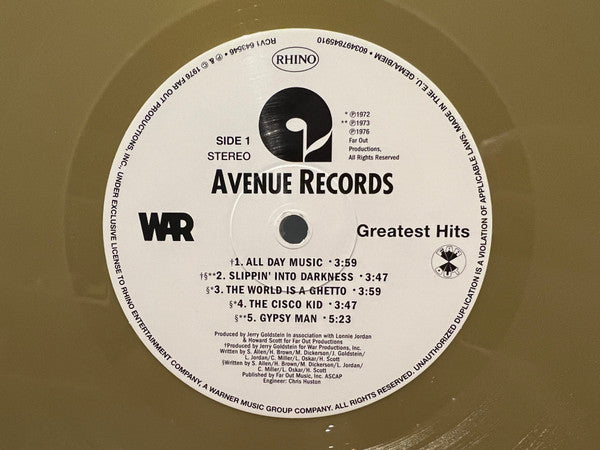 War : Greatest Hits (LP, Comp, Ltd, RE, Gol)