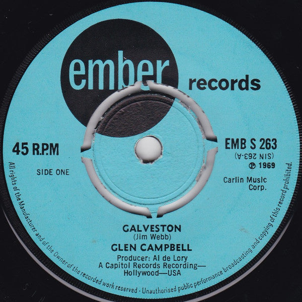 Glen Campbell : Galveston (7", Single, 4 P)