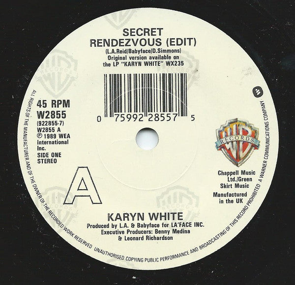 Karyn White : Secret Rendezvous (7", Single, RE)