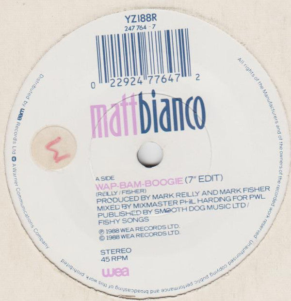 Matt Bianco : Wap-Bam-Boogie (7", Single)