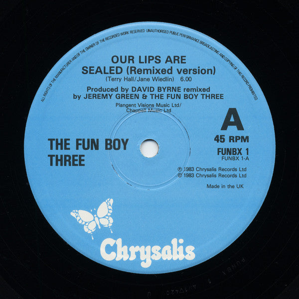 Fun Boy Three : Our Lips Are Sealed (Special Remix Version) (12")