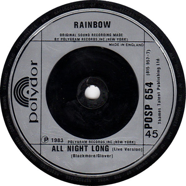 Rainbow : Can't Let You Go (7", Single)