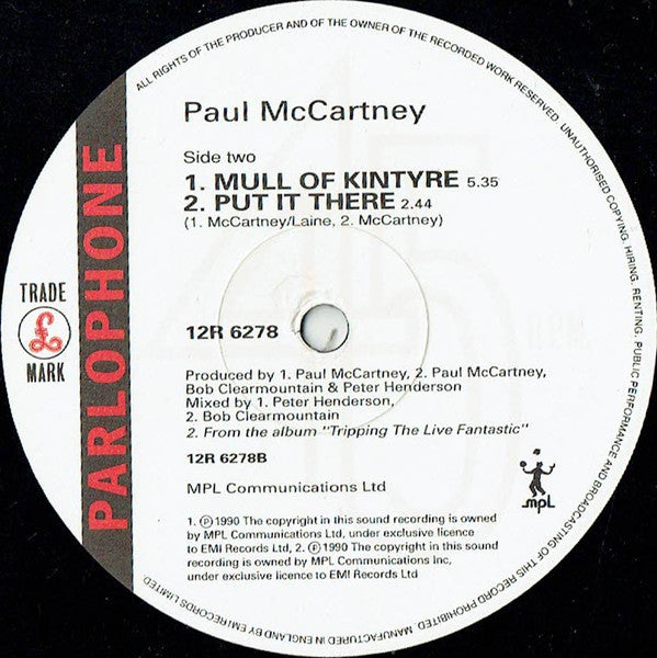 Paul McCartney : All My Trials (12", Single)