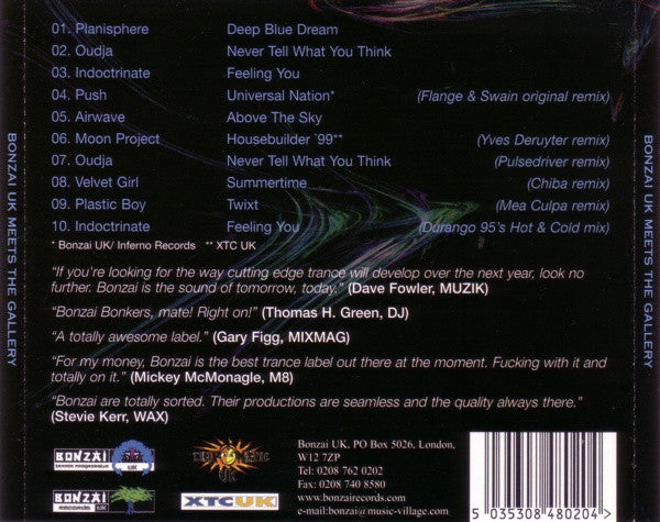 Various : Bonzai UK Meets The Gallery (CD, Comp, Mixed)