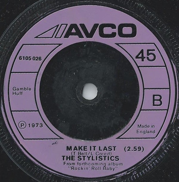 The Stylistics : Rockin' Roll Baby (7", Single, Sol)