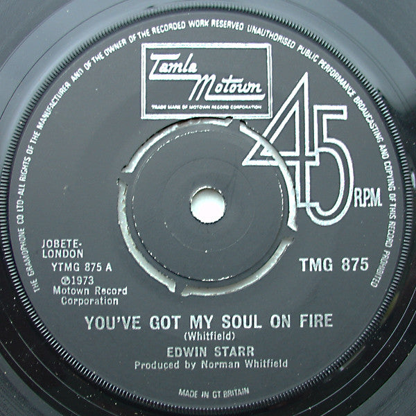 Edwin Starr : You've Got My Soul On Fire (7", Single)