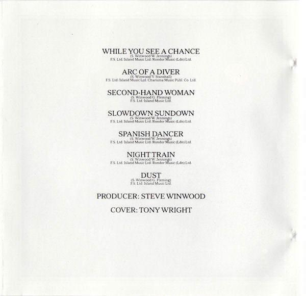 Steve Winwood : Arc Of A Diver (CD, Album)