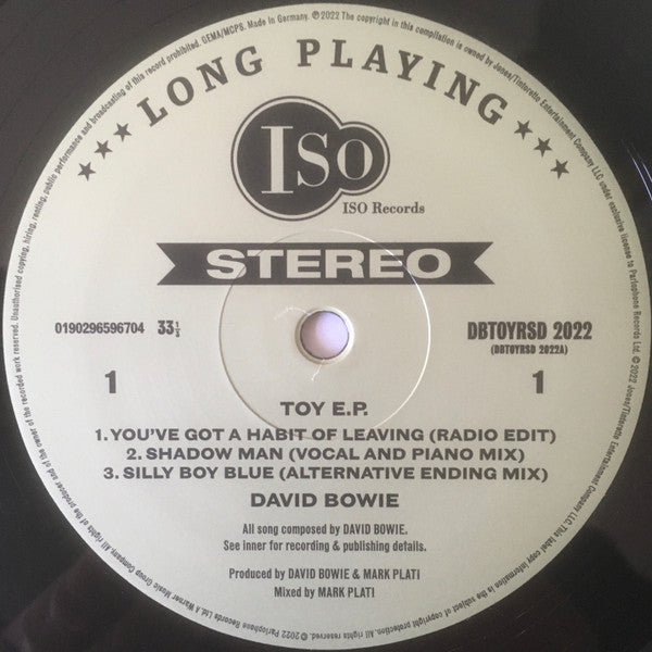 David Bowie : Toy E.P. "You've Got It Made With All The Toys" (10", EP, RSD, Ltd)