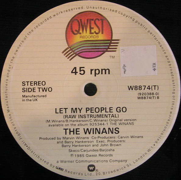 The Winans : Let My People Go (12", Single)