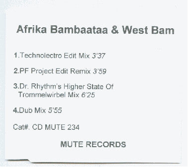 Afrika Bambaataa & WestBam : The City Of Shamballa (CDr, Single, Promo)